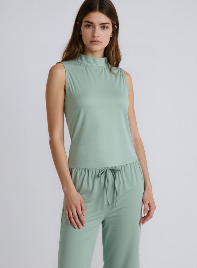 Take Two Women Green Sleeveless Top and Pyjama Set - Image 2